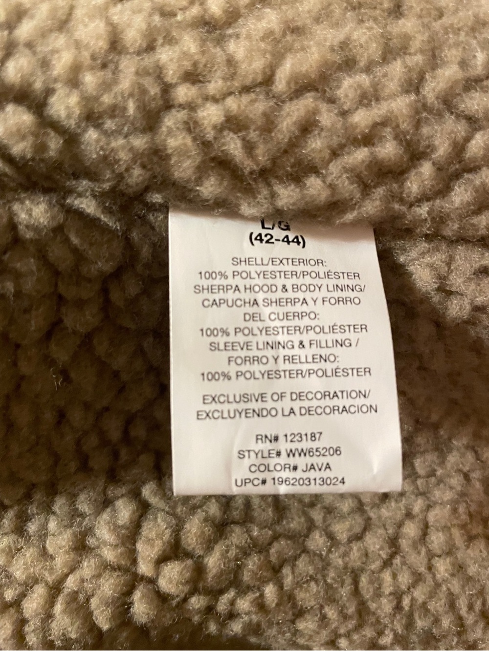 NWT WRANGLER Men's L Heavyweight Sherpa Lined Fleece Jacket Java Brown WW65206 - Picture 12 of 15